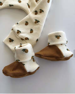 Cotton Waffle/ Merino Booties