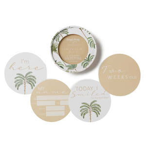 Green Palm & Sand Reversible Milestone Cards