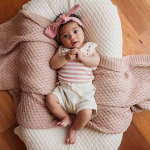 Snuggle Hunny Collection: Rose Stripe Organic Singlet