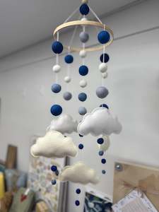 Kids Room Decor: All the Blues Cloud Mobile