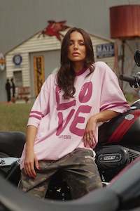CLOTHING: The Very Oversized Love Revolution Tee - Pink