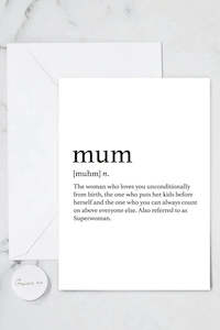 Card - Mum Definition