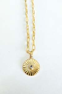 Topaz Gold Sun - Paper Link Chain