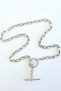 Fob Cable Chain Necklace - Silver