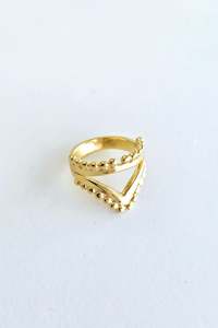 Beaded Forefinger Ring - Gold