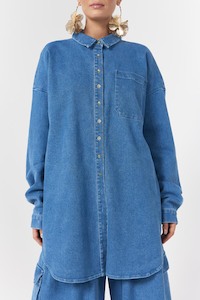 Dresses: Clyde Shirt Denim - One Size