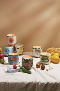 Lifestyle: Handpainted Palm Tree Ceramic Candle - Lush Palms