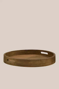 Decor Ceramics 1: Wooden Round Tray with Handles