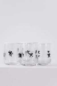 Black Bow Icon Glass - Set of 4