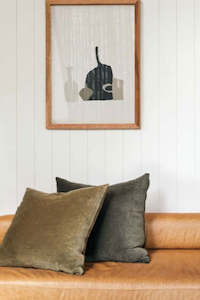 Cotton Velvet Cushion - Sage