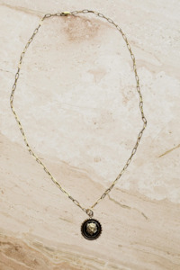 Nikki Ross Jewellery: Black Lion Coin Pendant on a Paper Chain
