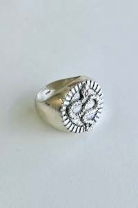 Snake Coin Signet Ring
