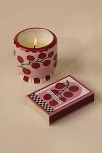 Lifestyle: Handpainted 'Tomato Vine' Ceramic Candle - Heirloom Tomato