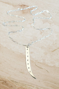 Nikki Ross Jewellery: Tusk Tag Forever Pendant on a Paper Link Chain - Silver