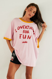 The Very Oversized Overthinker Tee - Pink