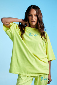 Sabbi: The Very Oversized Standout Tee - Fluro Lemon