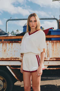 Tops 1: Reflective V Neck Tee - Butter