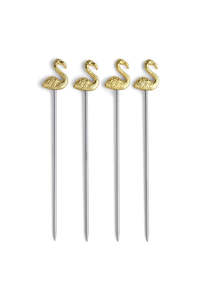 Kitchen Table 1: Lily Flamingo Cocktail Picks - Set of 4