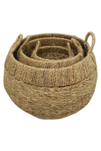 Bathroom 1: Round Seagrass Basket