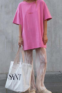 No Vacancy Tee - Dark Pink Acid Wash