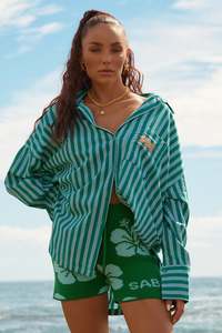 The Don Julio Shirt - Seas The Day - Blue & Green Stripe