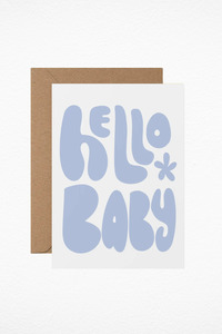 Hello Baby Blue - Newborn Card/ Baby Shower Card