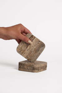 Ned Collections: Stone Coasters - Grey Travertine
