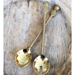 Brass Salad Servers - Pineapple