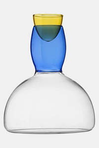 Clancy Glass Carafe - Blue