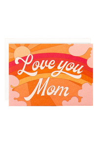 Love You Mom Card | Peach Rainbow