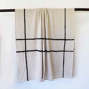 Beige Linen Throw