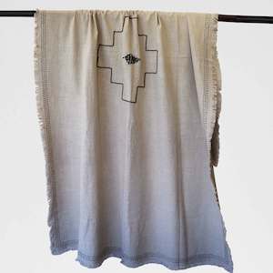 Beige Throw with Black Detailing