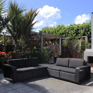 'Hamptons' Modular Outdoor Wicker Setting in Black