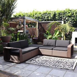 'Hamptons' Modular Outdoor Wicker Setting in Java Brown