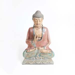 Vintage Wooden Carved Buddha