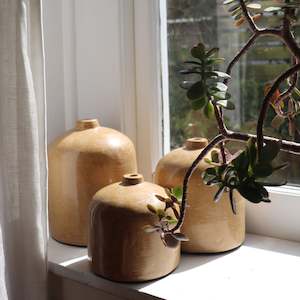 Featured: Tan Milk Bottle Vases