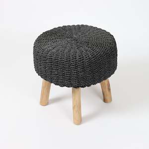 Bungalow Jute Stool Black