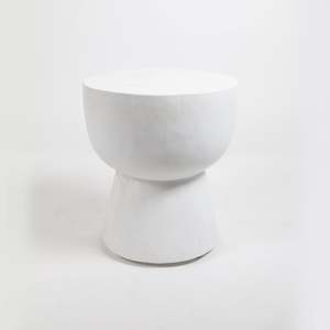 White Washed Stool/Side Table