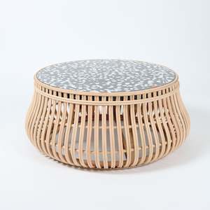 Eco-Crete Concrete and Rattan Coffee Table