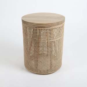 Side Tables: Rattan and Wooden Side Table