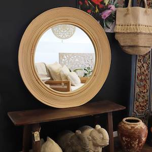 Round Bamboo Mirror