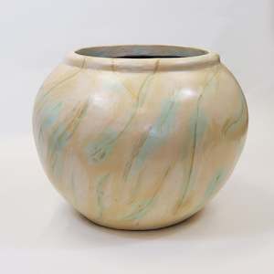 Marbled Blue and Cream Pot