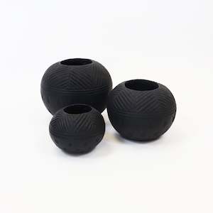 Orb Black Vases