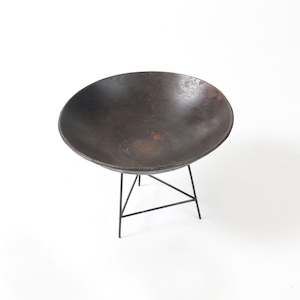 Bowls: Rustic Small Cast Iron Bowl and Steel Stand