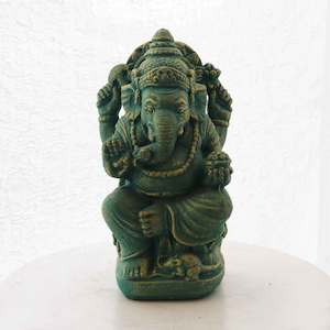 Outdoor: Ganesha Concrete Statue Green