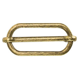 Adjustable Oblong Strap Slides, Antique Brass