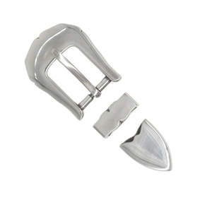 Buckle Sets: Scalloped Plain 3 Pcs Buckle Set, 20MM (3/4")