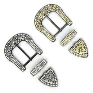 Buckle Sets: Rhinestone 3 Pcs Buckle Sets, 40MM (1-1/2")