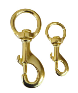 Swivel Snaps: Round Eye Swivel Hook - Brass Plated