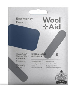 First Aid Survival: Wool Aid Merino Wool Adhesive Bandages - Emergency Pack 5pcs